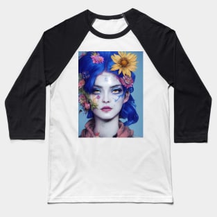 Fantastical Punk-Flower Snow White Baseball T-Shirt